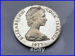 Cook Islands Silver Coin 1973 Queen Elizabeth II Silver Jubilee 2 Dollar