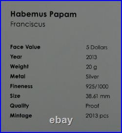Cook Islands Silver Coin $5 Habemus Papam Pope Francis 2013 Unc