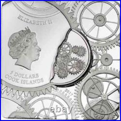 Cook Islands TIME CAPSULE Square Shaped & Warped Coin 1 Troy Oz Silver Proof Cook Islands TIME CAPSULE Square Shaped & Warped Coin 1 Troy Oz Silver Proof