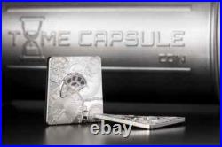 Cook Islands TIME CAPSULE Square Shaped & Warped Coin 1 Troy Oz Silver Proof Cook Islands TIME CAPSULE Square Shaped & Warped Coin 1 Troy Oz Silver Proof