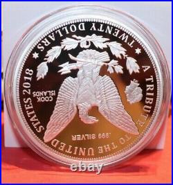 Cook Islands Twenty Dollar 1964 Silver Morgan Coin AG 3oz. 999