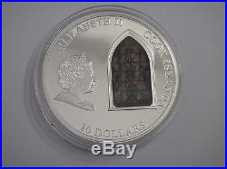 Cook Islands Windows of Heaven Westminster Abbey $10 2011 Silver Coin