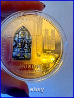 Cook Islands Windows of Heaven Westminster Abbey $10 2011 Silver Coin Mint Case