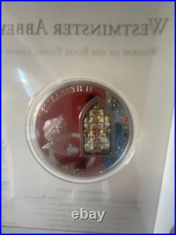 Cook Islands Windows of Heaven Westminster Abbey $10 2011 Silver Coin Mint Case
