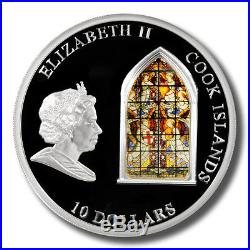 Cook Islands Windows of Heaven Westminster Abbey $10 2011 Silver Coin Mint Case