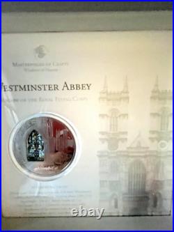 Cook Islands Windows of Heaven Westminster Abbey $10 2011 Silver Coin Mint Case