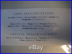 Cook Islands Year 2011 Luxury Line Silver 999 Proof Coin 100 Gr. Box Coa Perfect