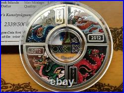Cook Islands Year of the Dragon Colorized Silver Four Coin Se t 2012