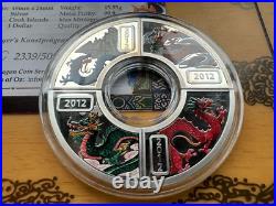 Cook Islands Year of the Dragon Colorized Silver Four Coin Se t 2012
