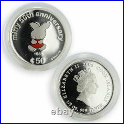 Cook Islands set 5 coins 50th Anniversary Miffy colored proof silver 2005