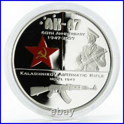 Cook Islands set of 2 coins 60 Years to Kalashnikov Rifle AK-47 silver coin 2007