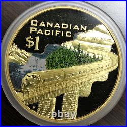 Cook islands 2004 Great Rail Journeys set of gold plated silver coins & shipper