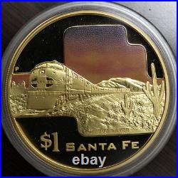 Cook islands 2004 Great Rail Journeys set of gold plated silver coins & shipper