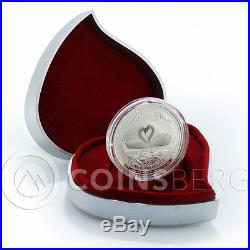 Cook islands 2 dollars Swan Bird Love is Precious heart silver 1 oz coin 2008