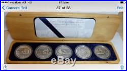 Cook islands 5pc x 2oz 1999 ships that made Australia silver coin set rare