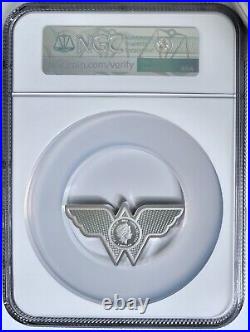 DC Comics 2022 Cook Islands $1 Wonder Woman Logo Shaped Coin NGC PF70UCAM FR PL