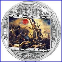DELACROIX Eugene Liberty Leading People 3 Oz Silver Coin 20$ Cook Islands 2013