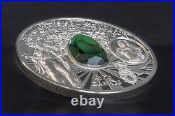 DRESDEN GREEN DIAMOND Most Famous Diamond 2 Oz Silver Coin 10$ Cook Islands 2017