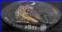 EAGLE OWL Night Animals 1 Oz Silver Coin 5$ Cook Islands 2018