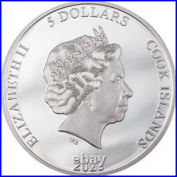 EDDIE THE TROOPER Iron Maiden 1 Oz Silver Coin $5 Cook Islands 2023