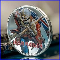 EDDIE THE TROOPER Iron Maiden 1 Oz Silver Coin $5 Cook Islands 2023