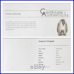 EMPEROR PENGUIN 2018 Cook Islands 88g 3D silver coin