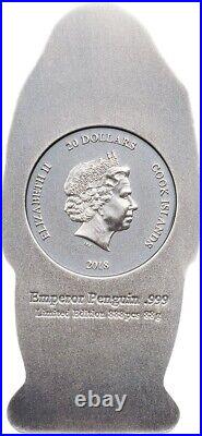 EMPEROR PENGUIN Shaped 88 Grams Silver Coin 20$ Cook Islands 2018