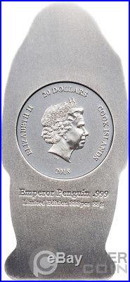 EMPEROR PENGUIN Shaped Silver Coin 20$ Cook Islands 2018