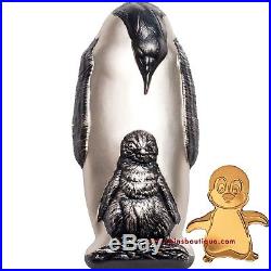 EMPERROR PENGUIN 88 g shaped silver and Gold coin set Cook Islands 2018