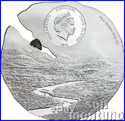 ESTACADO METEORITE 1/2 oz Titanium Silver Coin 2019 COOK ISLANDS $2 Dollars