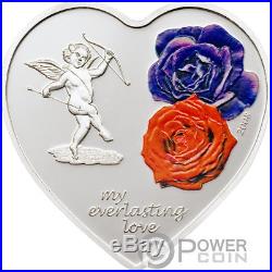 EVERLASTING LOVE Heart Shaped Silver Coin 5$ Cook Islands 2008