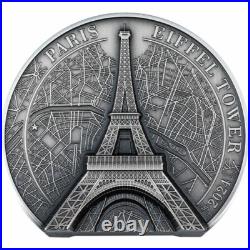Eiffel Tower Historical Monuments 2 oz Silver Coin 10$ Cook Islands 2024