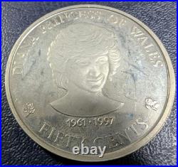 Elizabeth II 1997 Cook Islands Princess of Wales Coin, 50 Cents, Silver
