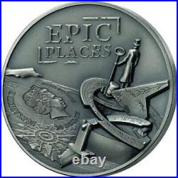 Epic Places Atlantis 2024 3 oz $20 Colored Silver Coin Cook Island