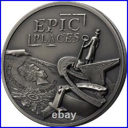Epic Places El Dorado 3 oz Antique finish Silver Coin 20$ Cook Islands 2022