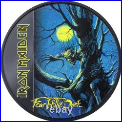 FEAR OF THE DARK Iron Maiden 1 Oz Silver Coin $5 Cook Islands 2022