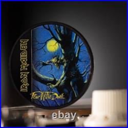 FEAR OF THE DARK Iron Maiden 1 Oz Silver Coin $5 Cook Islands 2022