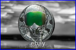 FIGHTER PILOT Real Heroes 3 Oz Silver Coin 20$ Cook Islands 2020