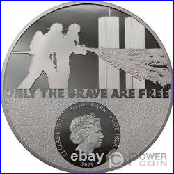 FIREFIGHTER Real Heroes 1 Kg Kilo Silver Coin 100$ Cook Islands 2021