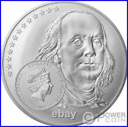 FOUNDER Benjamin Franklin Graded MS70 1/2 Oz Silver Coin 2$ Cook Islands 2021