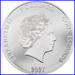 (FR1) Eclectic Nature 1 oz Proof Silver Coin 5$ Cook Islands 2021, lartdesgents