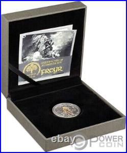 FREYR Norse Gods Gold Plating 2 Oz Silver Coin 1$ Cook Islands 2023