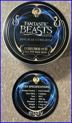 Fantastic Beasts Magical Congress 2017 1 Troy oz. 999 Silver Proof Coin
