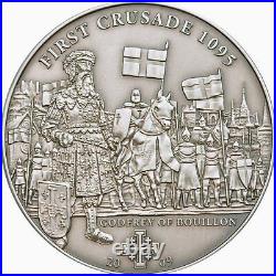 First Crusade1095 GODFREY OF BOUILLONSilver Coin 5$ Cook Islands 2009 1000 pcs