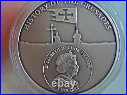 First Crusade1095 GODFREY OF BOUILLONSilver Coin 5$ Cook Islands 2009 1000 pcs