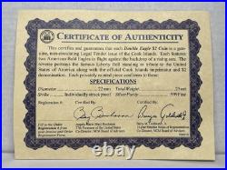 Five 2023 Cook Islands American Double Eagle $2 1/4 oz Silver Coin in Capsule