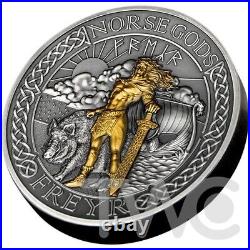 Freyr The Norse Gods 2 oz Antique finish Silver Coin 1$ Cook Islands 2023