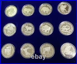 Fund for Endangered Wildlife Silver Proof Set of 24 1990 Cook Islands $50 Coins