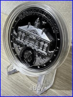 GEORGE WASHINGTON An American Life 5 Oz Silver Coin $25 Cook Islands 2021 GEORGE WASHINGTON An American Life 5 Oz Silver Coin $25 Cook Islands 2021