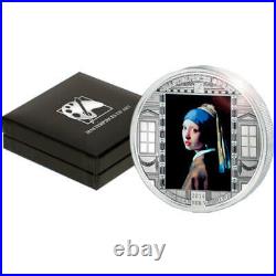 Girl with a Pearl Earring Vermeer Masterpieces Art Silver Coin Cook Islands 2014